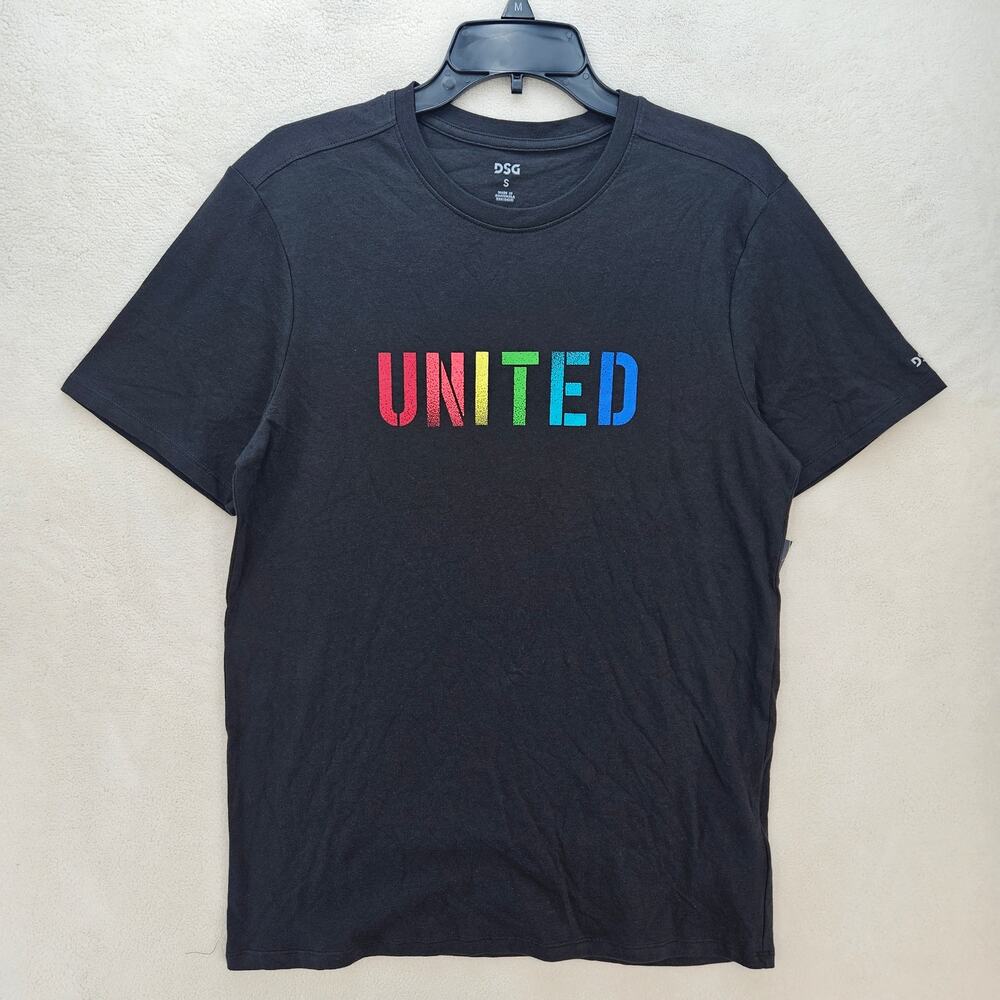 DSG MEN'S SMALL PURE BLACK SHORT SLEEVE TEE NWT PRIDE UNITED